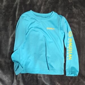 Magellan Outdoors Teal Long Sleeve Shirt with Yellow Logo